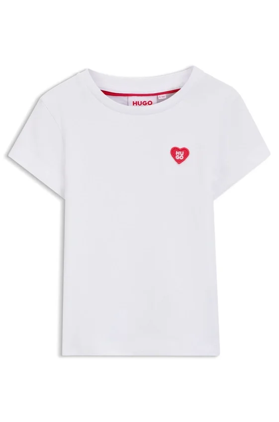Kids’ cotton T-shirt with heart-shaped embroidered logo Kids’ cotton T-shirt with heart-shaped embroidered logo