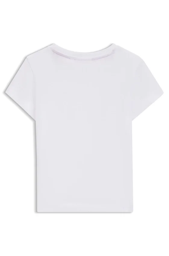 Kids’ cotton T-shirt with heart-shaped embroidered logo Kids’ cotton T-shirt with heart-shaped embroidered logo