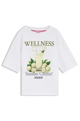 Kids’ cotton T-shirt with logo artwork