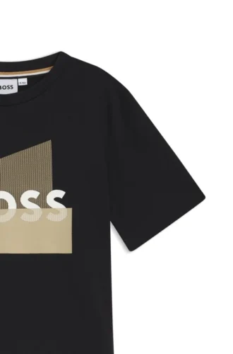 Kids’ cotton T-shirt with logo graphic