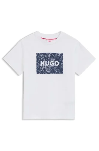 Kids’ cotton T-shirt with printed logo
