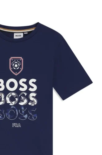 Kids’ cotton T-shirt with soccer artwork