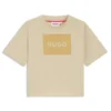 Kids’ cotton T-shirt with velvet-effect logo