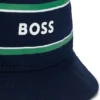 Kids’ cotton-twill bucket hat with logo and stripes