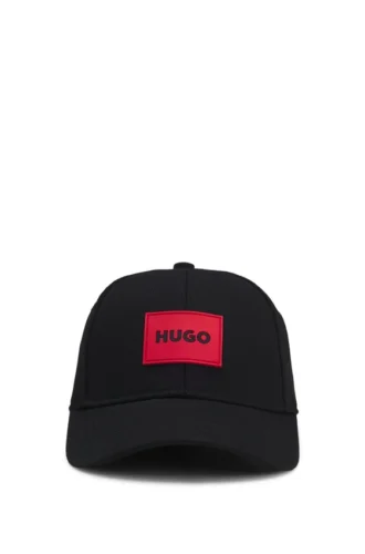 Kids’ cotton-twill cap with red logo label