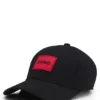 Kids’ cotton-twill cap with red logo label