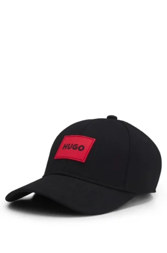 Kids’ cotton-twill cap with red logo label