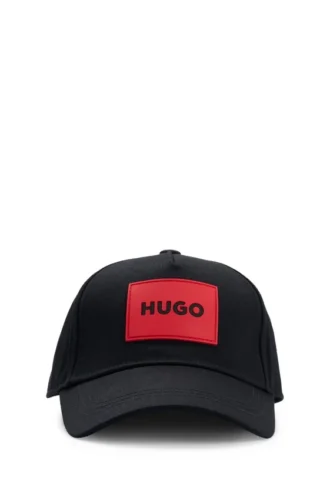 Kids’ cotton-twill cap with red rubber logo label