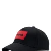 Kids’ cotton-twill cap with red rubber logo label