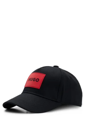 Kids’ cotton-twill cap with red rubber logo label