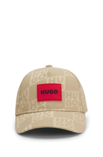 Kids’ cotton-twill cap with stacked logos