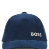 Kids’ cotton-velvet cap with logo