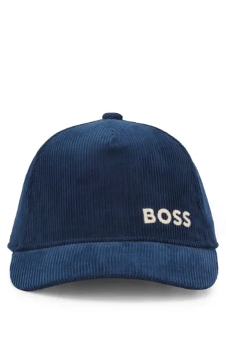 Kids’ cotton-velvet cap with logo