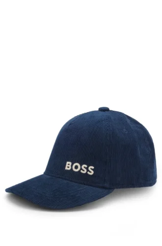 Kids’ cotton-velvet cap with logo