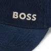 Kids’ cotton-velvet cap with logo