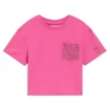 Kids’ cropped T-shirt with contrast pocket Kids’ cropped T-shirt with contrast pocket