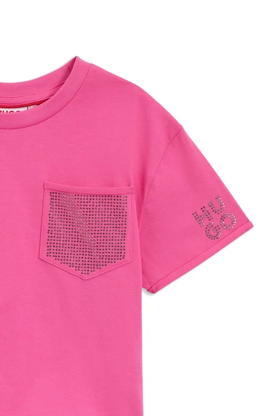 Kids’ cropped T-shirt with contrast pocket Kids’ cropped T-shirt with contrast pocket
