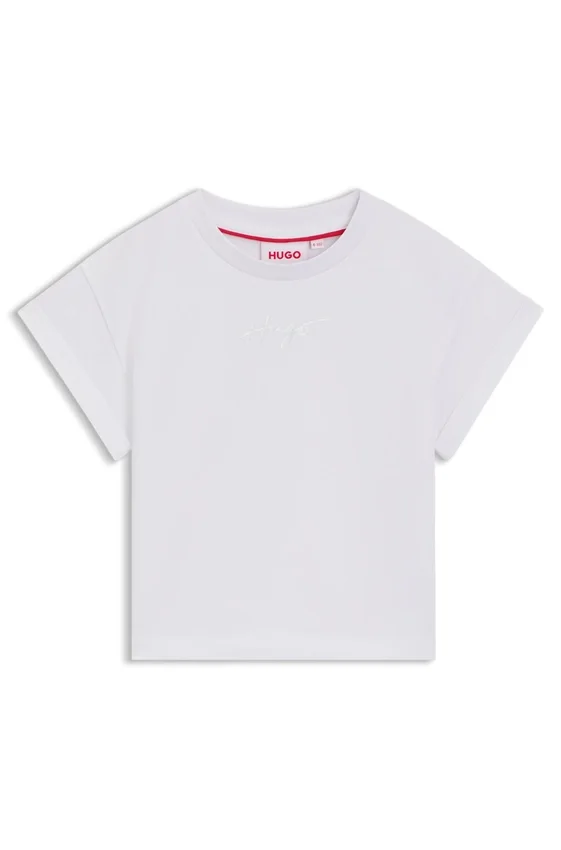 Kids’ cropped T-shirt with iridescent logo Kids’ cropped T-shirt with iridescent logo