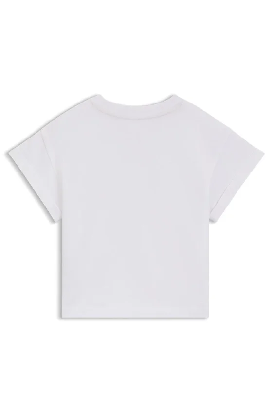 Kids’ cropped T-shirt with iridescent logo Kids’ cropped T-shirt with iridescent logo
