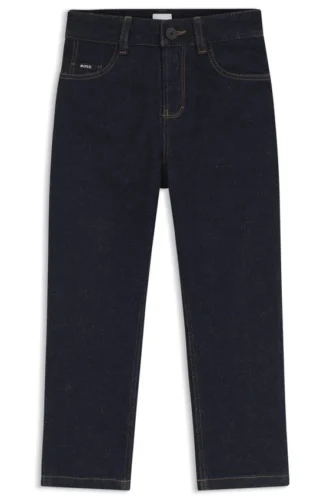 Kids’ dark-blue loose-fit jeans in stretch denim