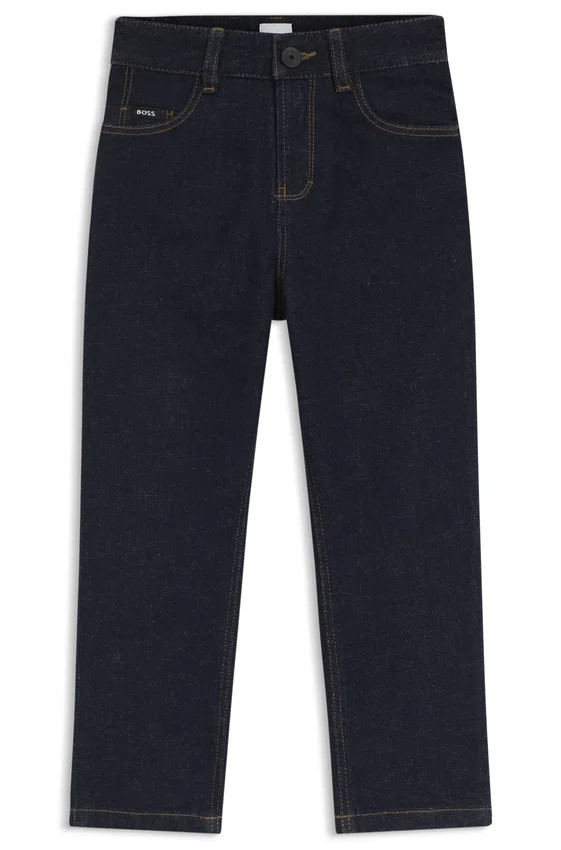 Kids’ dark-blue loose-fit jeans in stretch denim Kids’ dark-blue loose-fit jeans in stretch denim
