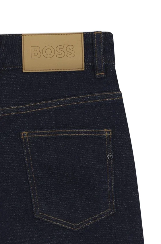 Kids’ dark-blue loose-fit jeans in stretch denim Kids’ dark-blue loose-fit jeans in stretch denim