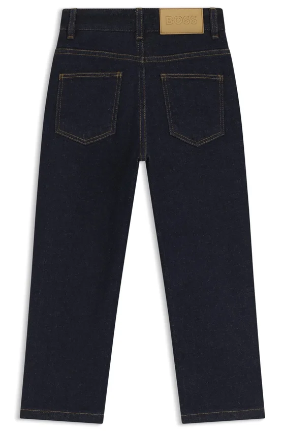 Kids’ dark-blue loose-fit jeans in stretch denim Kids’ dark-blue loose-fit jeans in stretch denim