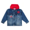 Kids’ denim jacket with detachable fleece hood Kids’ denim jacket with detachable fleece hood