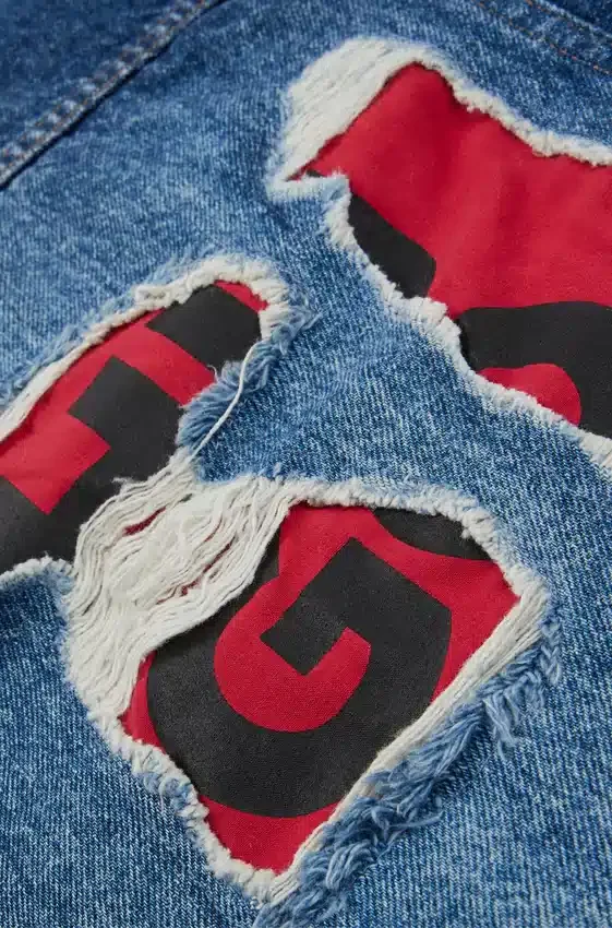 Kids’ denim jacket with detachable fleece hood Kids’ denim jacket with detachable fleece hood