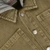 Kids’ denim overshirt with detachable fleece hood