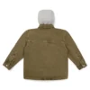 Kids’ denim overshirt with detachable fleece hood