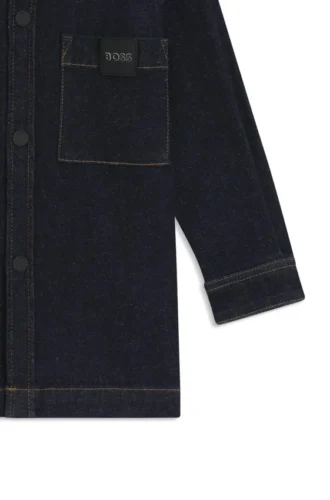 Kids’ denim shirt in stretch cotton