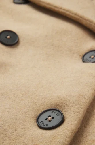 Kids’ double-breasted coat with printed lining