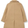 Kids’ double-breasted coat with printed lining
