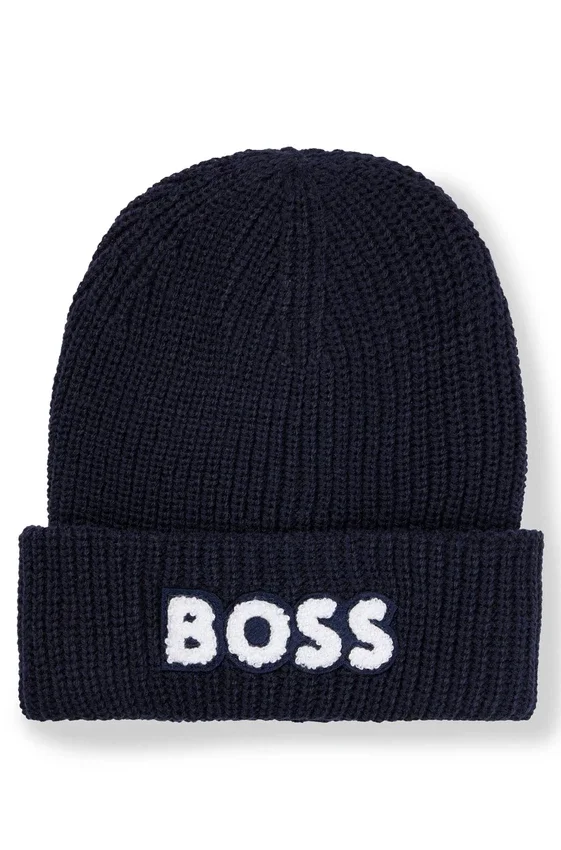 Kids’ double-layer beanie hat with terry branding Kids’ double-layer beanie hat with terry branding