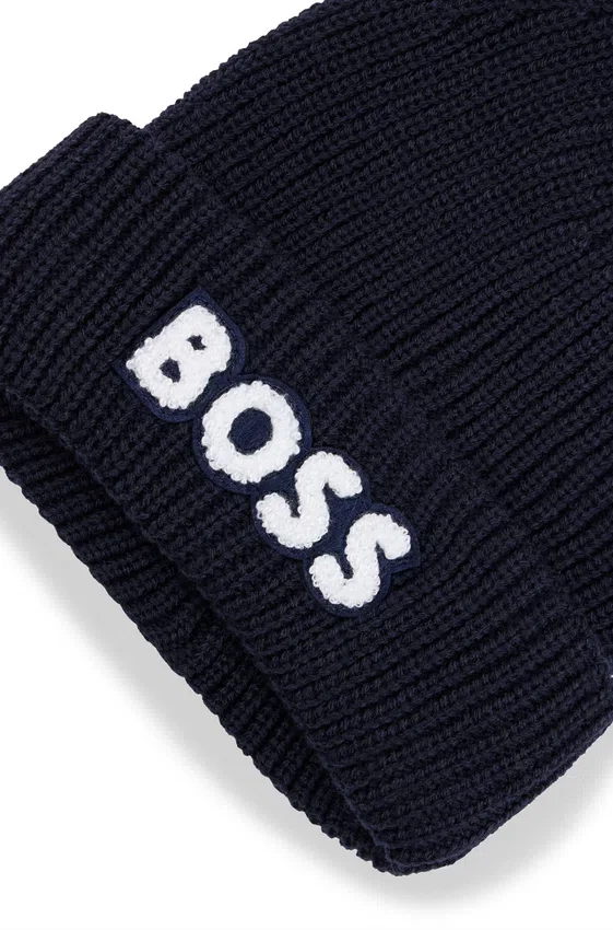 Kids’ double-layer beanie hat with terry branding Kids’ double-layer beanie hat with terry branding