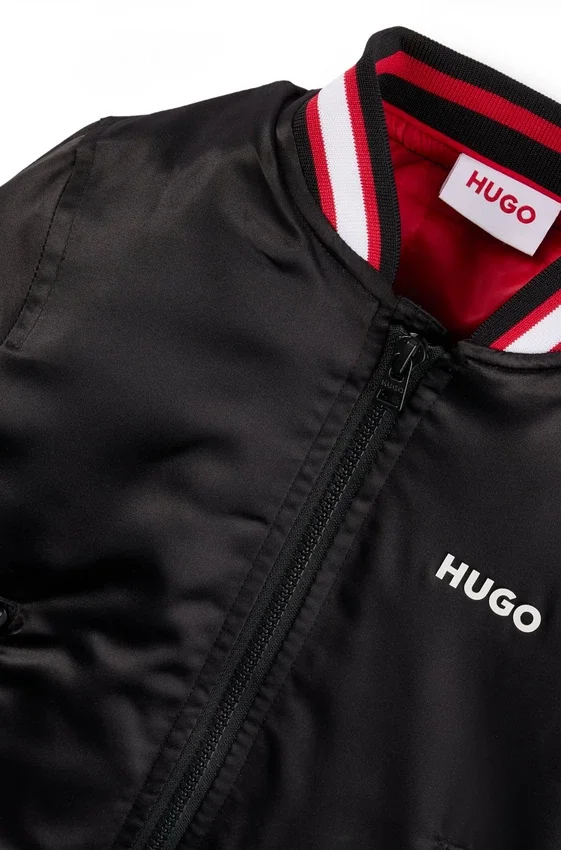 Kids’ double-logo bomber jacket in satin Kids’ double-logo bomber jacket in satin