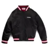 Kids’ double-logo bomber jacket in satin Kids’ double-logo bomber jacket in satin