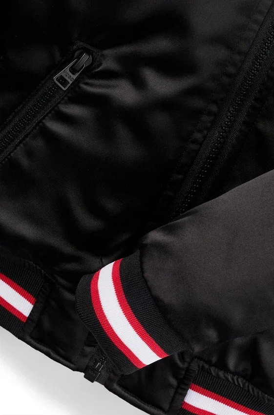 Kids’ double-logo bomber jacket in satin Kids’ double-logo bomber jacket in satin