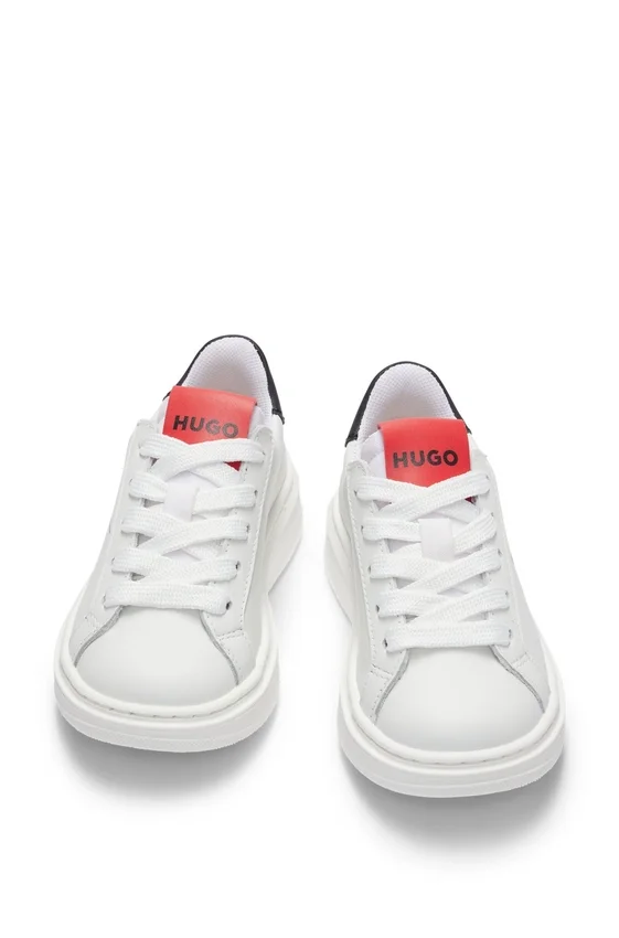 Kids’ double-logo trainers in leather Kids’ double-logo trainers in leather