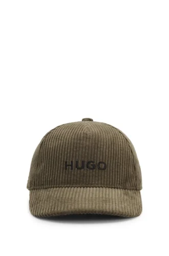 Kids’ embroidered-logo cap in corduroy