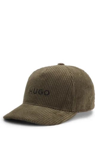 Kids’ embroidered-logo cap in corduroy