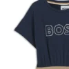 Kids’ embroidered-logo dress in stretch cotton Kids’ embroidered-logo dress in stretch cotton