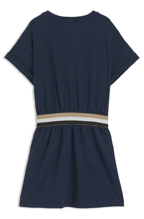 Kids’ embroidered-logo dress in stretch cotton Kids’ embroidered-logo dress in stretch cotton