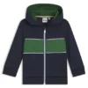 Kids’ embroidered-logo hoodie with zip front