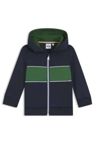 Kids’ embroidered-logo hoodie with zip front
