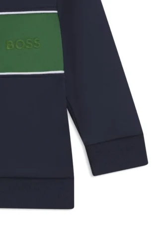 Kids’ embroidered-logo hoodie with zip front