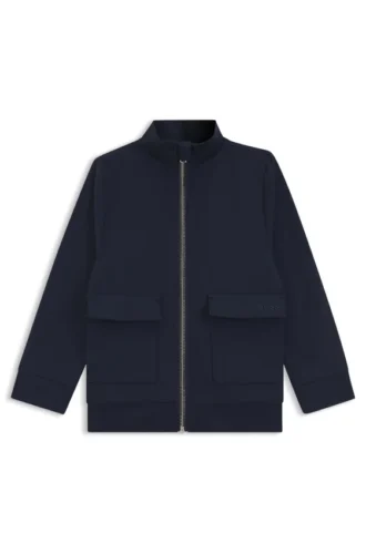 Kids’ embroidered-logo jacket with zip front