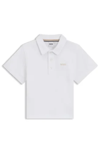Kids’ embroidered-logo polo shirt in cotton