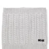 Kids’ embroidered-logo snood with cable knit Kids’ embroidered-logo snood with cable knit